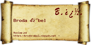 Broda Ábel névjegykártya